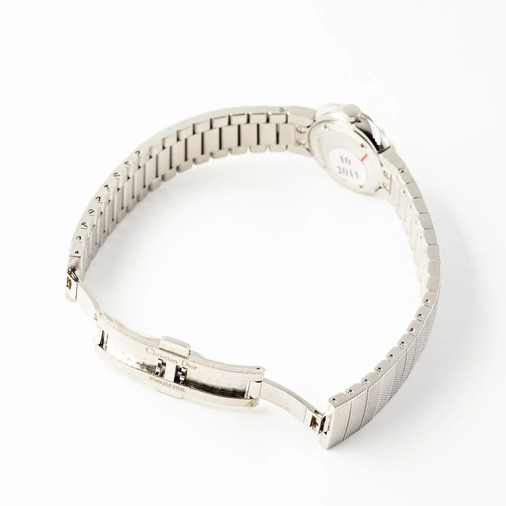 Montre de dame DIOR "La Baby D" en acier, nacre et diamants