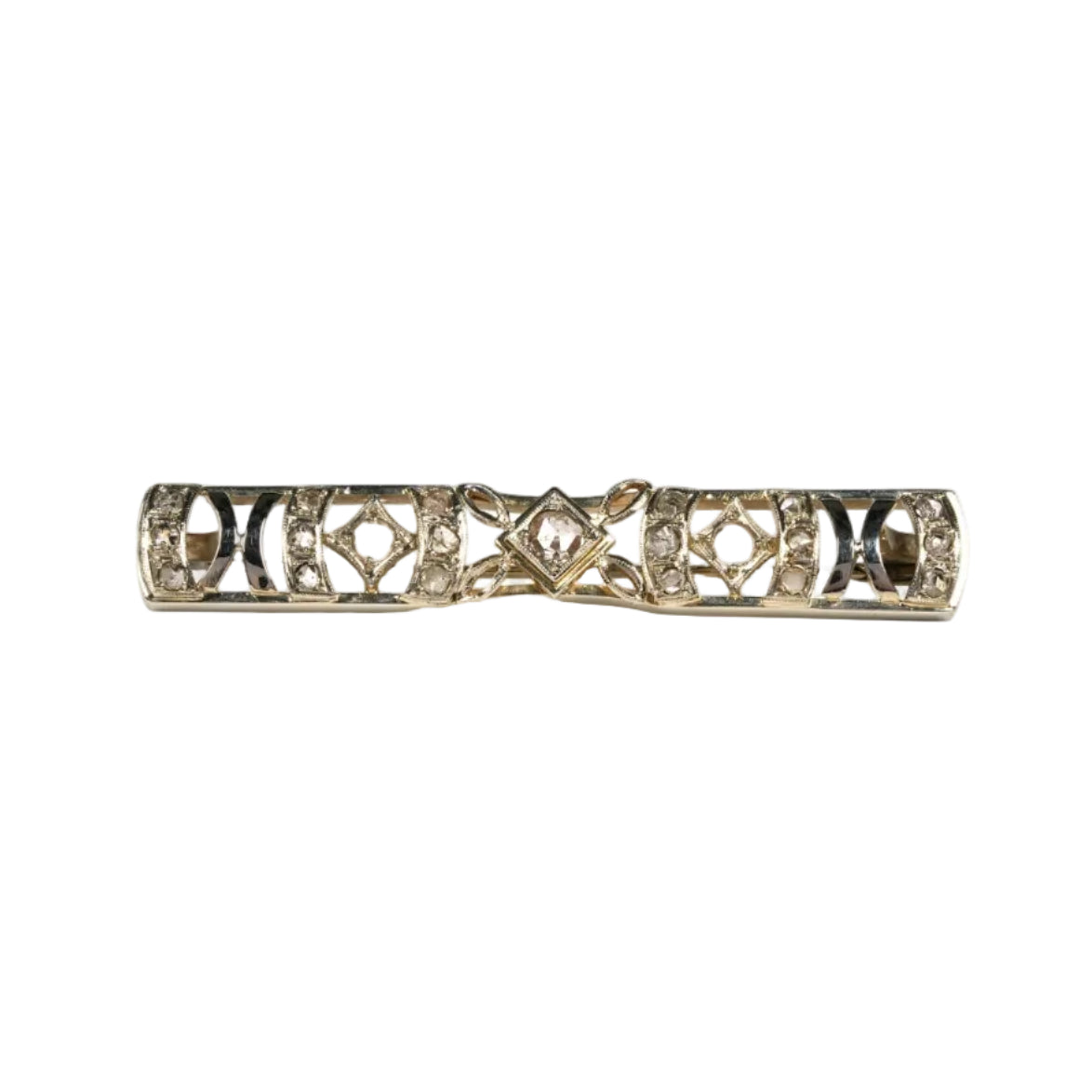 Broche Barrette en or blanc et diamants
