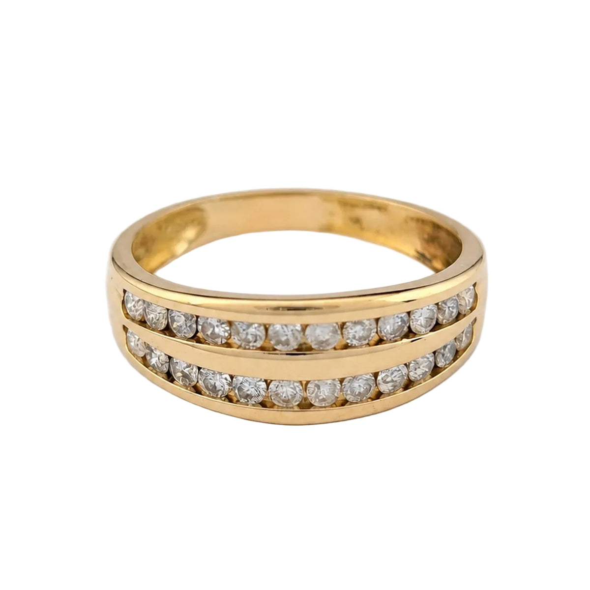 Bague Alliance en or jaune et diamants