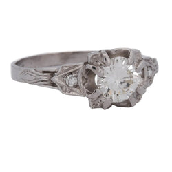 Bague Solitaire en platine et diamants