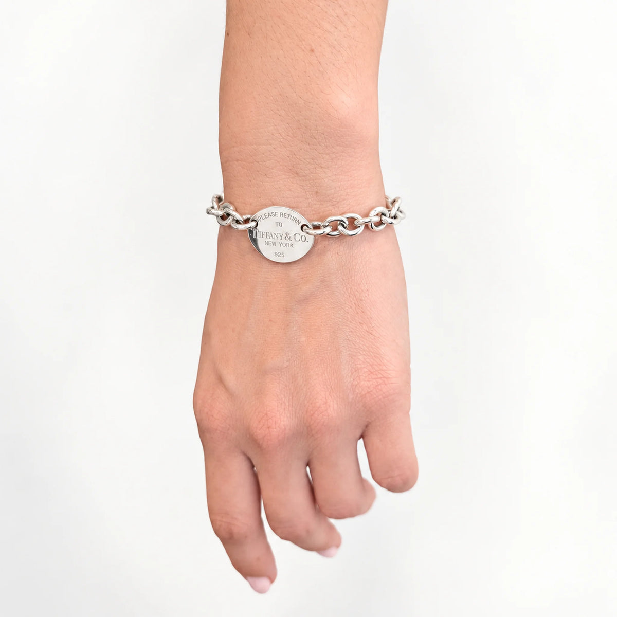 Bracelet Maille TIFFANY & CO. "Please Return to Tiffany & Co. New York" en argent