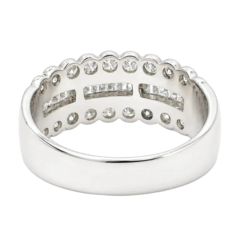 Bague Bandeau en or blanc et diamants