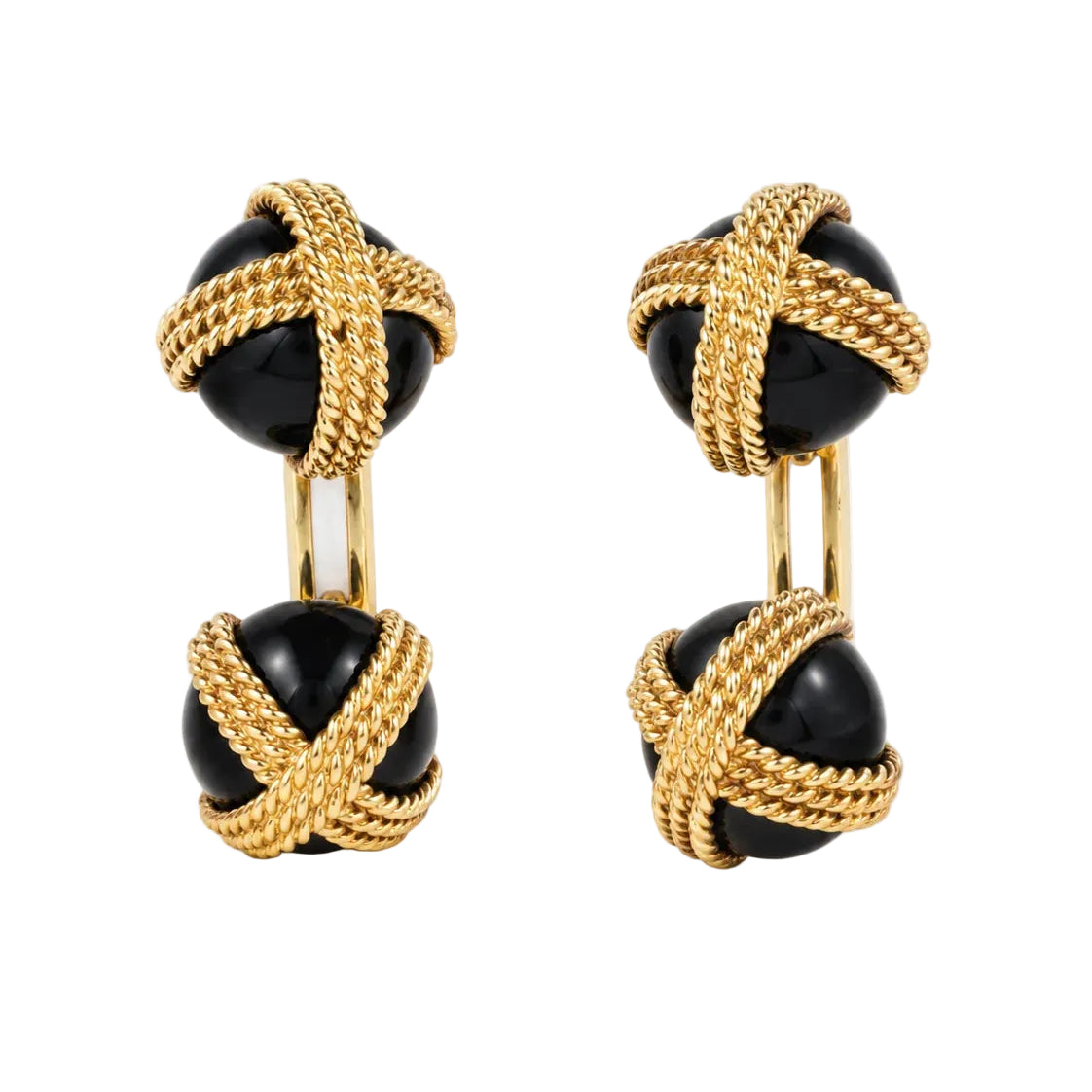 Boutons de manchette VAN CLEEF & ARPELS en or jaune et onyx