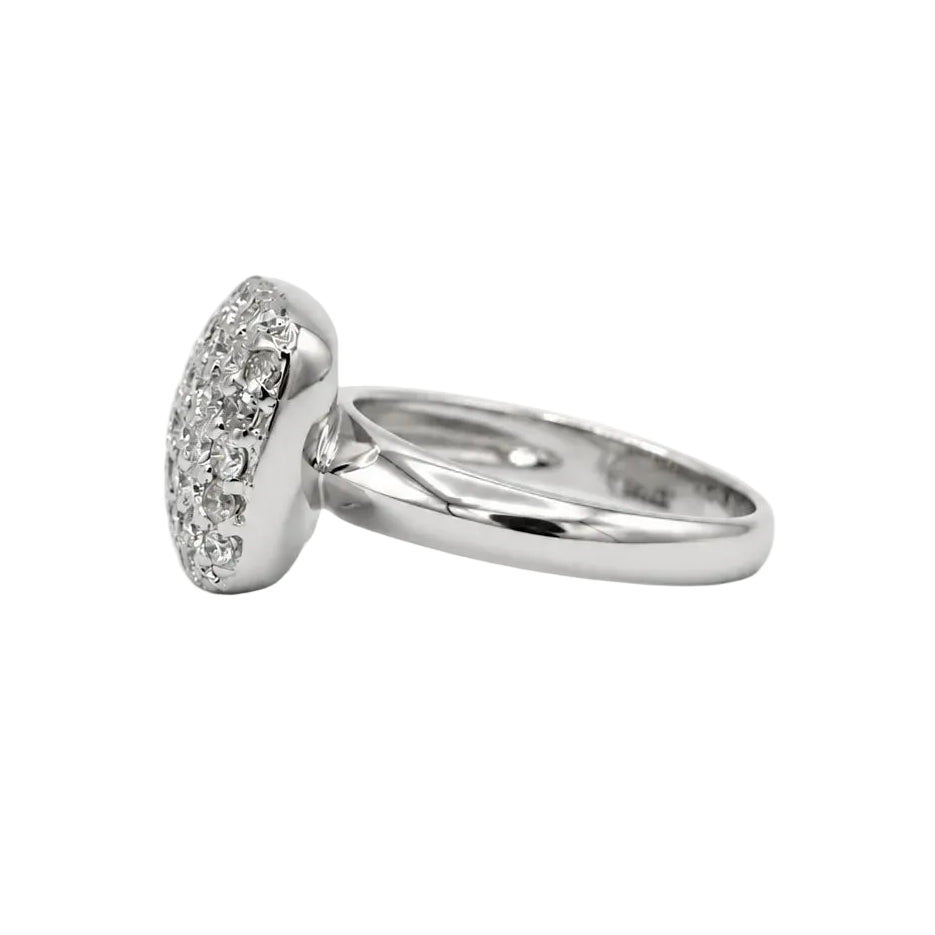 Bague Pavée en or blanc et diamants