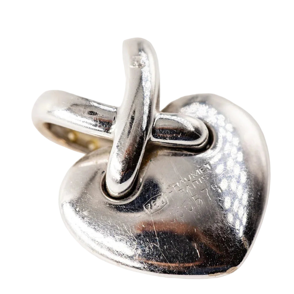 Pendentif CHAUMET "Coeur Liens" en or blanc et diamants