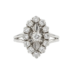 Bague Marquise en or blanc et diamants