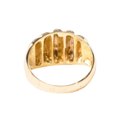 Bague Dôme en or jaune, platine et diamants
