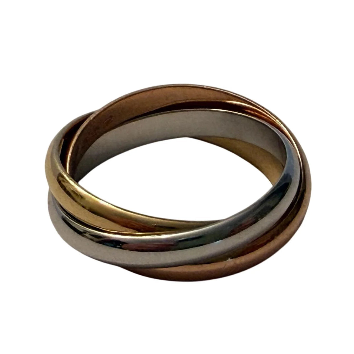 Bague Alliance CARTIER Trinity en or blanc, or jaune et or rose