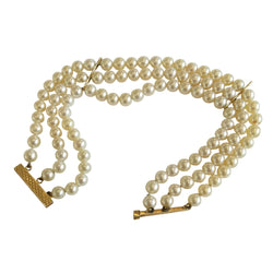Bracelet en or jaune et perles