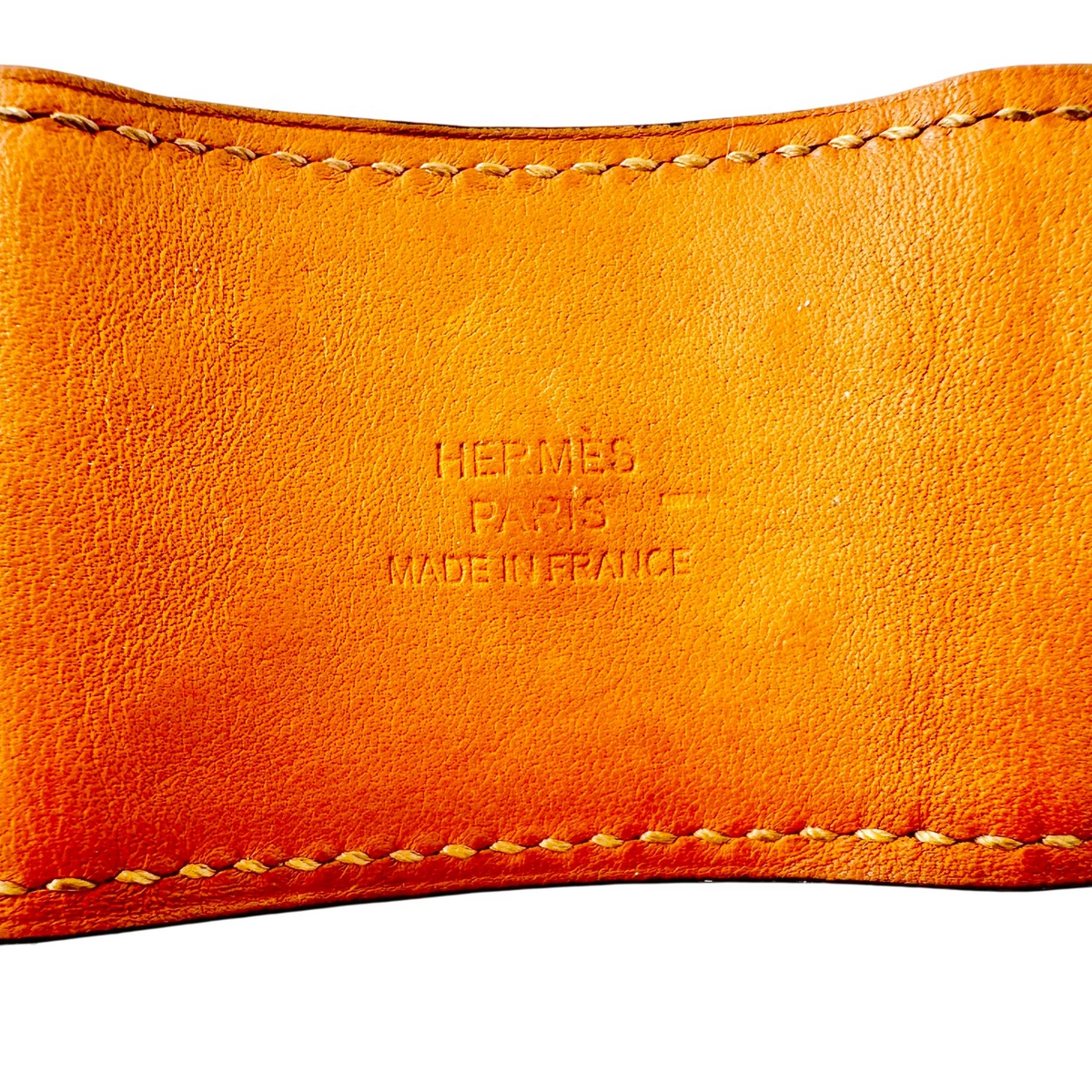 Bracelet Manchette HERMÈS "Collier de chien" en cuir et acier