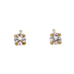 Boucles d'oreilles Puces en or jaune et diamants