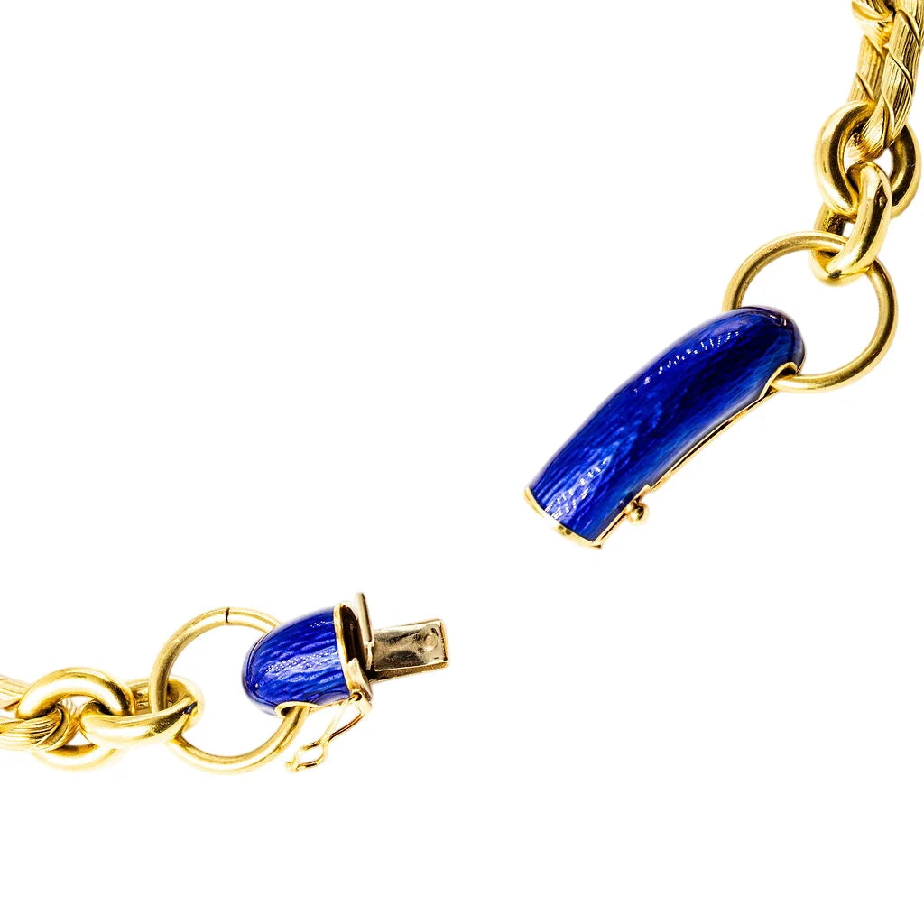 Collier Ras de cou UNOAERRE en or jaune et émail