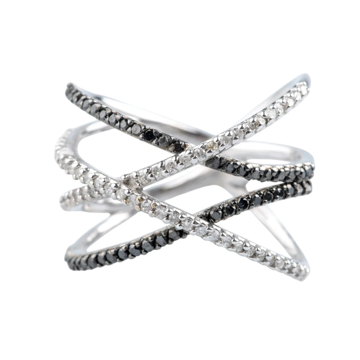 Bague Pavée en or blanc et diamants