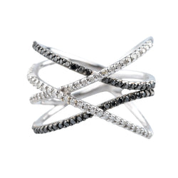 Bague Pavée en or blanc et diamants