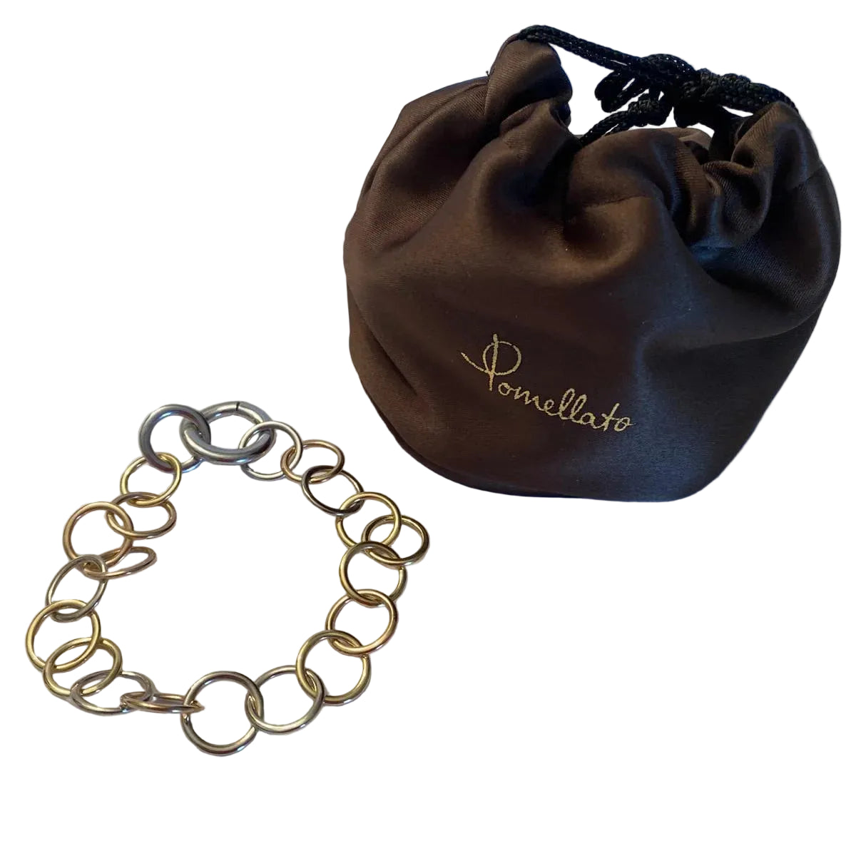 Bracelet Maille POMELLATO "Lucciole" en or blanc, or jaune, or rose et diamant