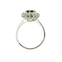 Bague Marguerite en or blanc, saphir et diamants