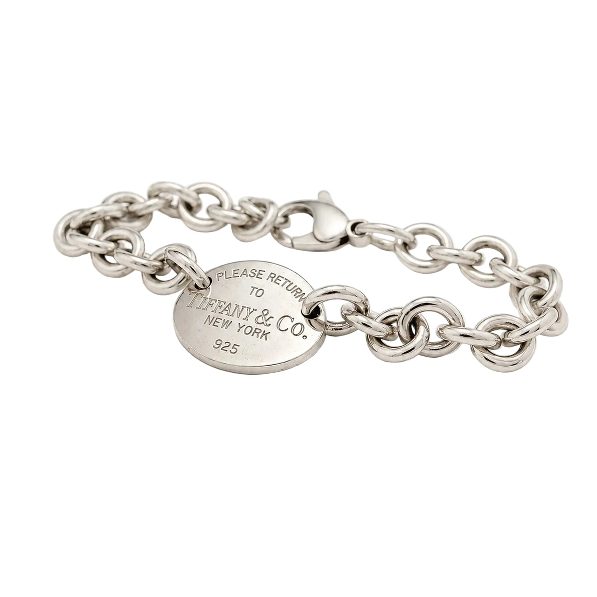 Bracelet Maille TIFFANY & CO. "Please Return to Tiffany & Co. New York" en argent