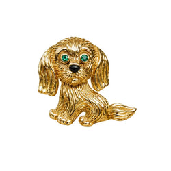 Broche Pin's VAN CLEEF & ARPELS en or jaune, onyx et émeraudes
