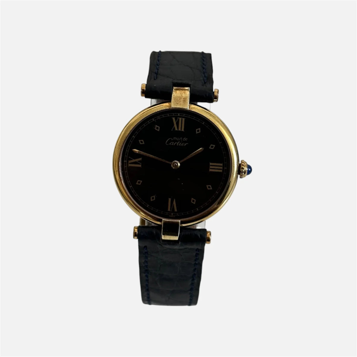 Montre CARTIER Must de Vendôme en vermeil et cuir