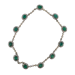 Collier Rivière en émeraudes et diamants