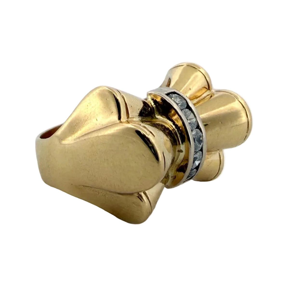 Bague Tank en or jaune et diamants