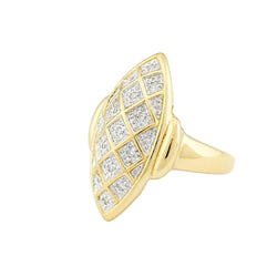 Bague Marquise en or jaune et diamants