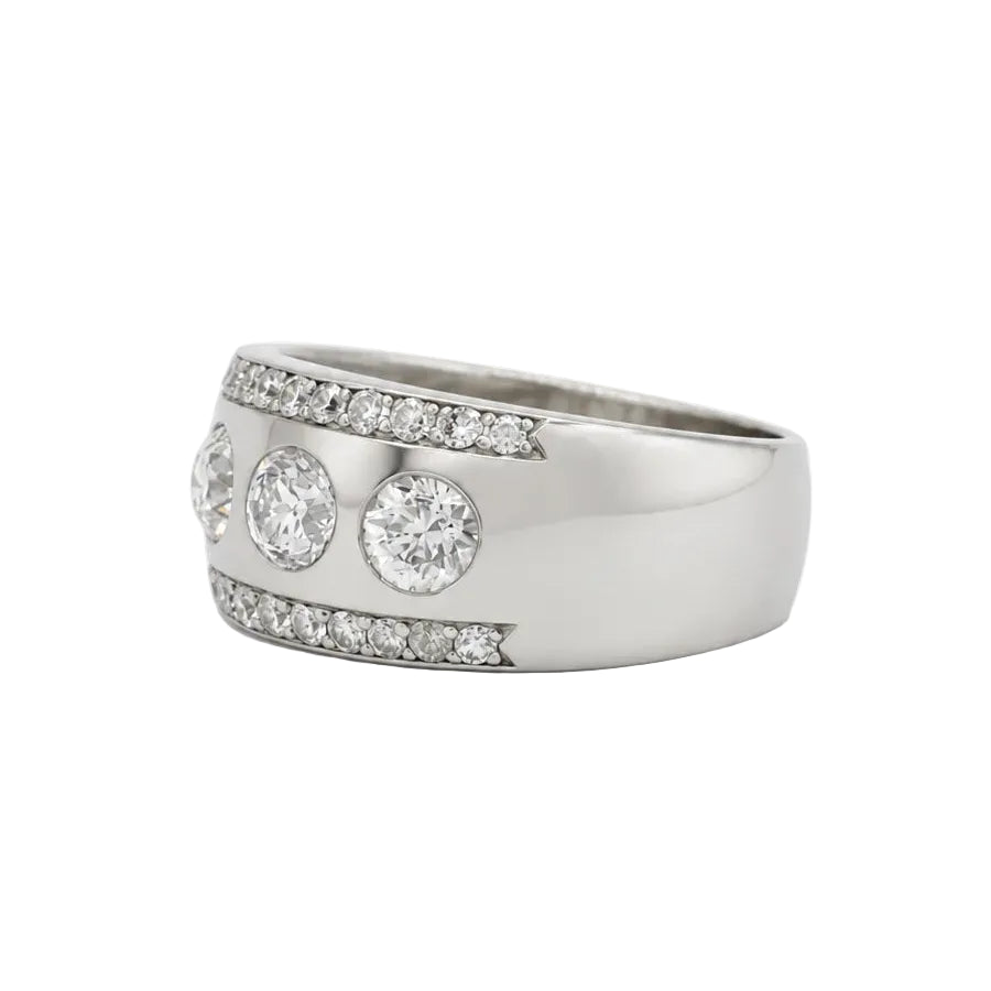 Bague Trilogie en platine et diamants