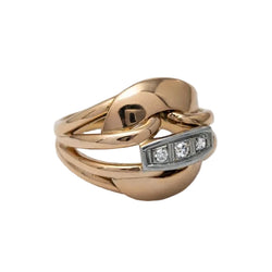 Bague Dôme en or rose et diamants