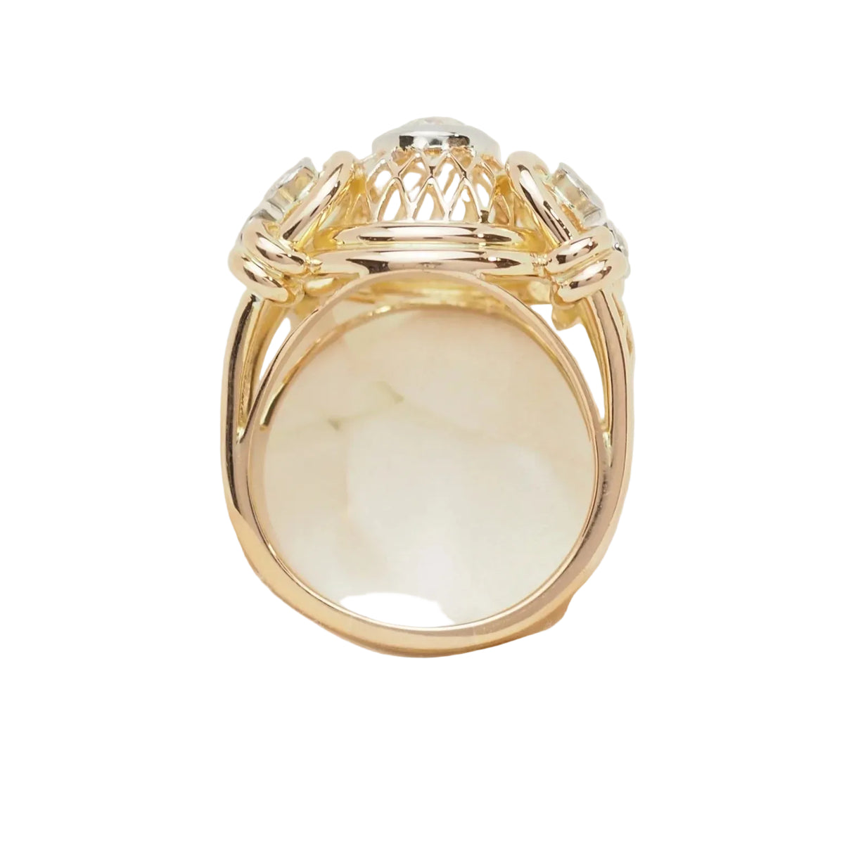 Bague Tank en or jaune et diamants