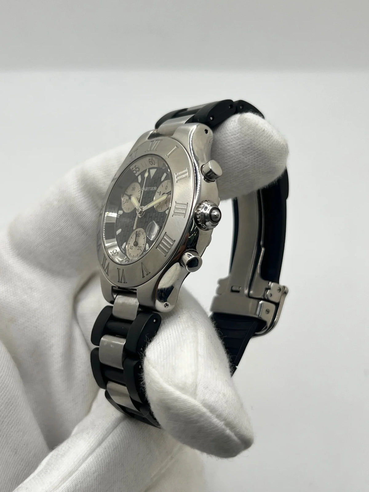 Montre CARTIER "21 Chronoscaph" en acier inoxydable et caoutchouc