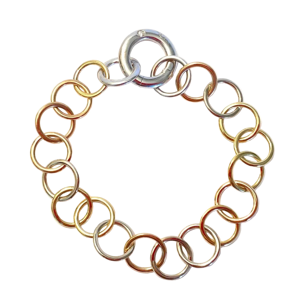 Bracelet Maille POMELLATO Lucciole en or blanc, or jaune, or rose et diamant