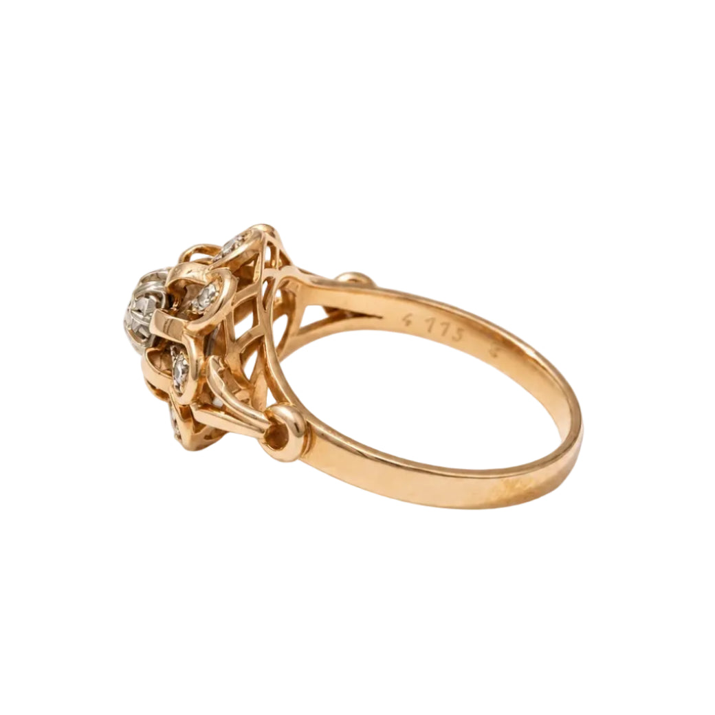Bague Marguerite en or rose et diamants