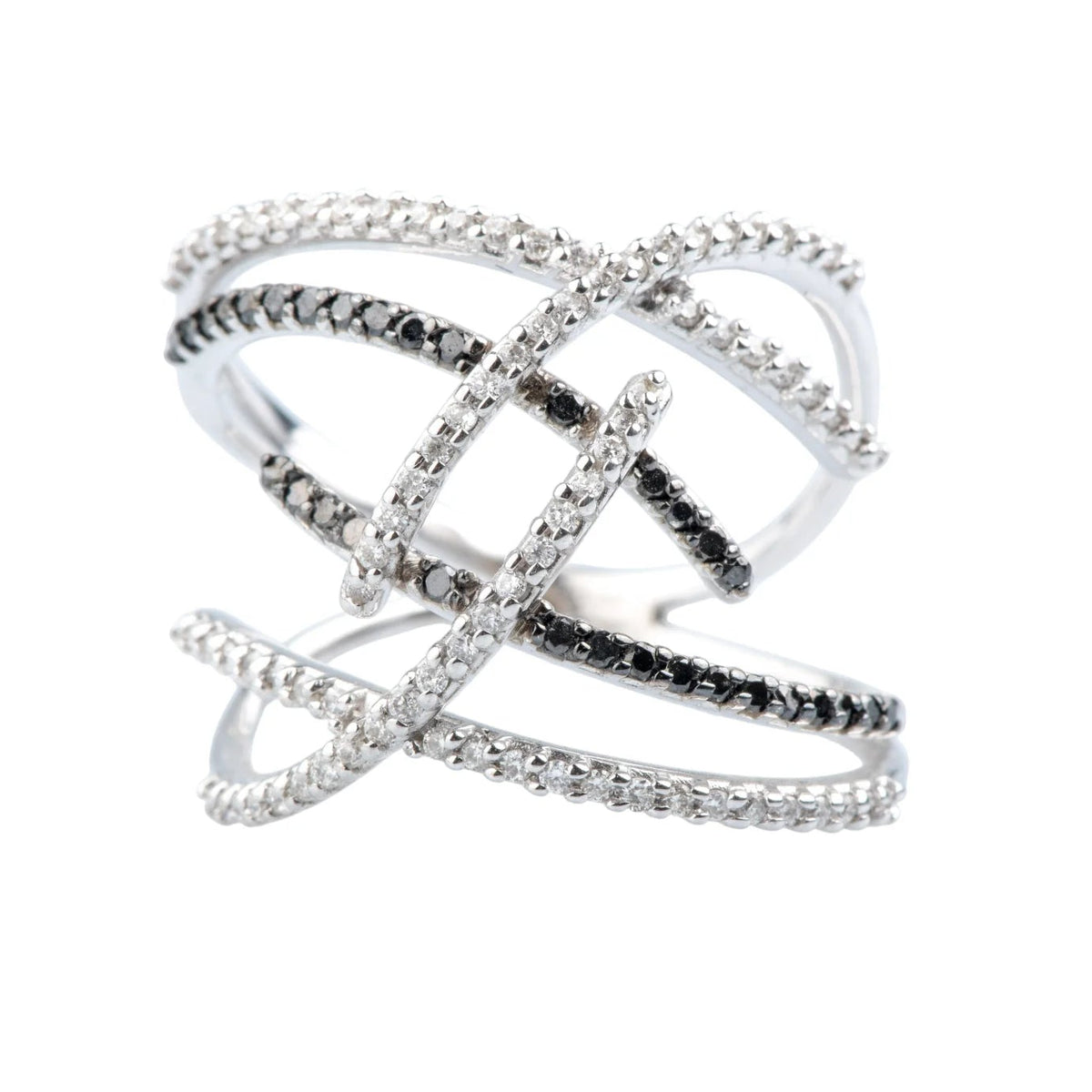 Bague Pavée en or blanc et diamants