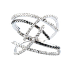 Bague Pavée en or blanc et diamants