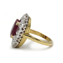 Bague Marguerite en or jaune, rubis et diamants