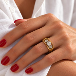 Bague Trilogie en or jaune et diamants