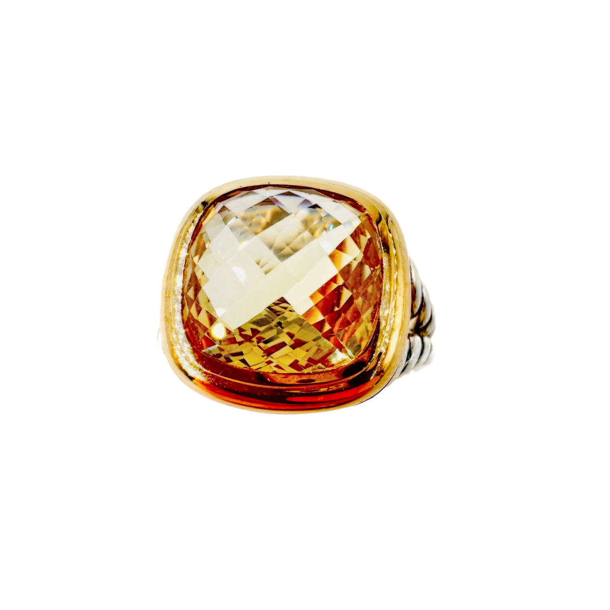 Bague DAVID YURMAN "Albion" en or jaune, argent et citrine