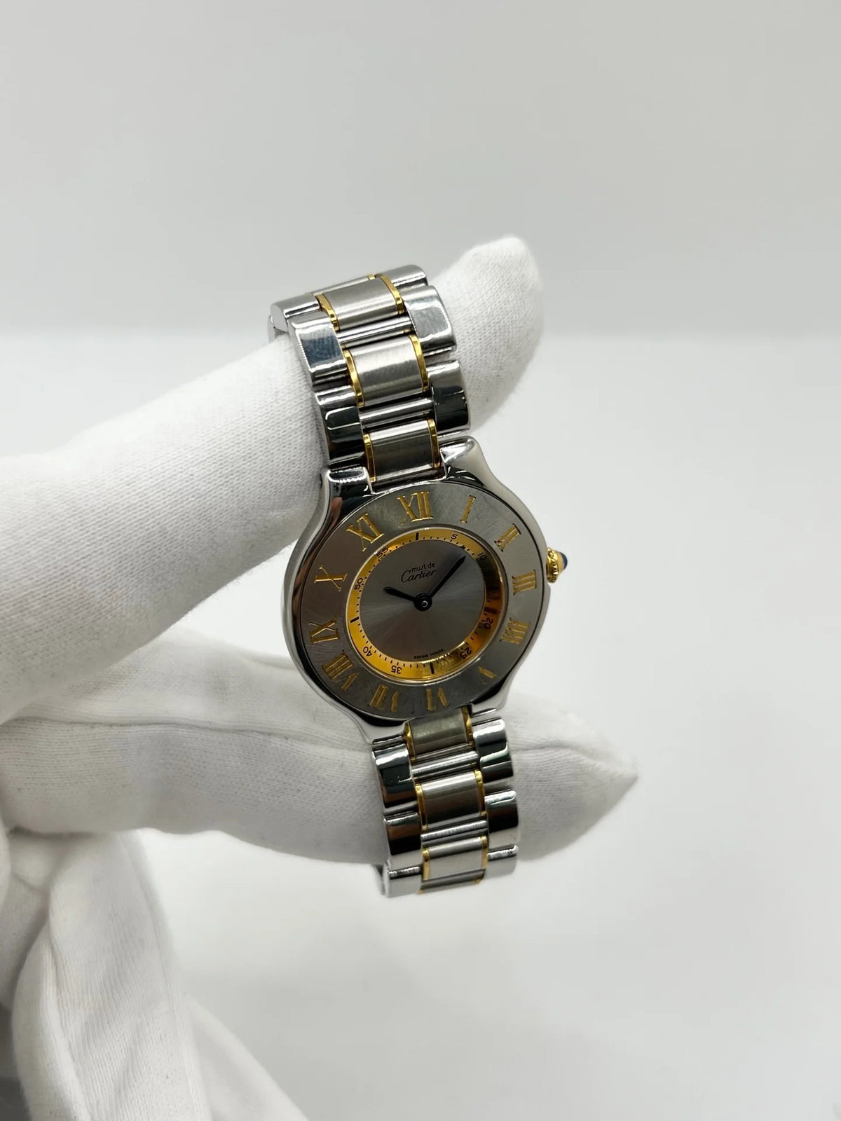 Montre CARTIER "Must 21" plaqué or et acier inoxydable