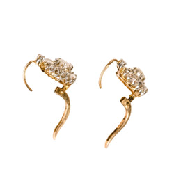 Boucles d'oreilles Dormeuses en or rose, platine et diamants