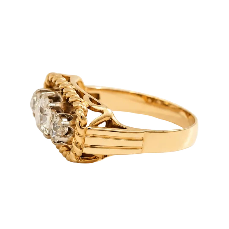 Bague Trilogie en or jaune et diamants