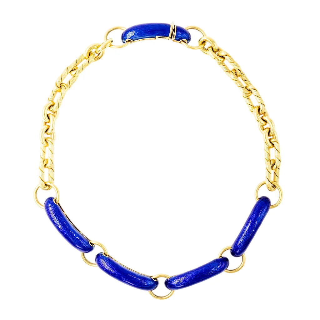 Collier Ras de cou UNOAERRE en or jaune et émail