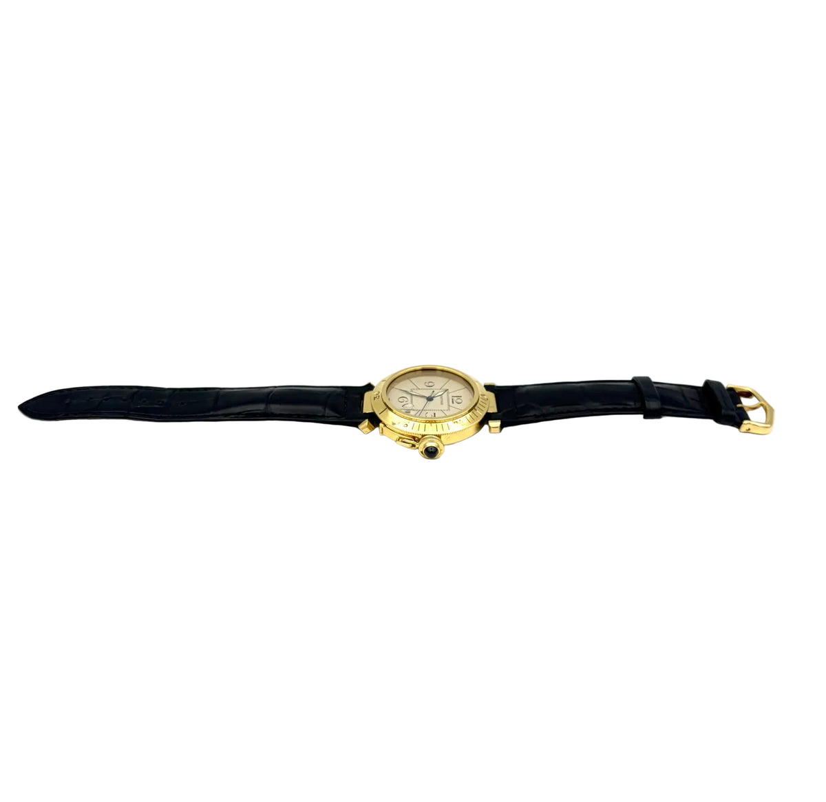 Montre CARTIER "Pasha" en or jaune et cuir