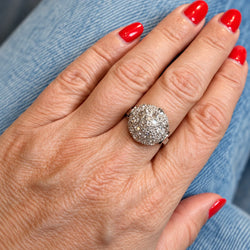Bague Dôme en or blanc, platine et diamants