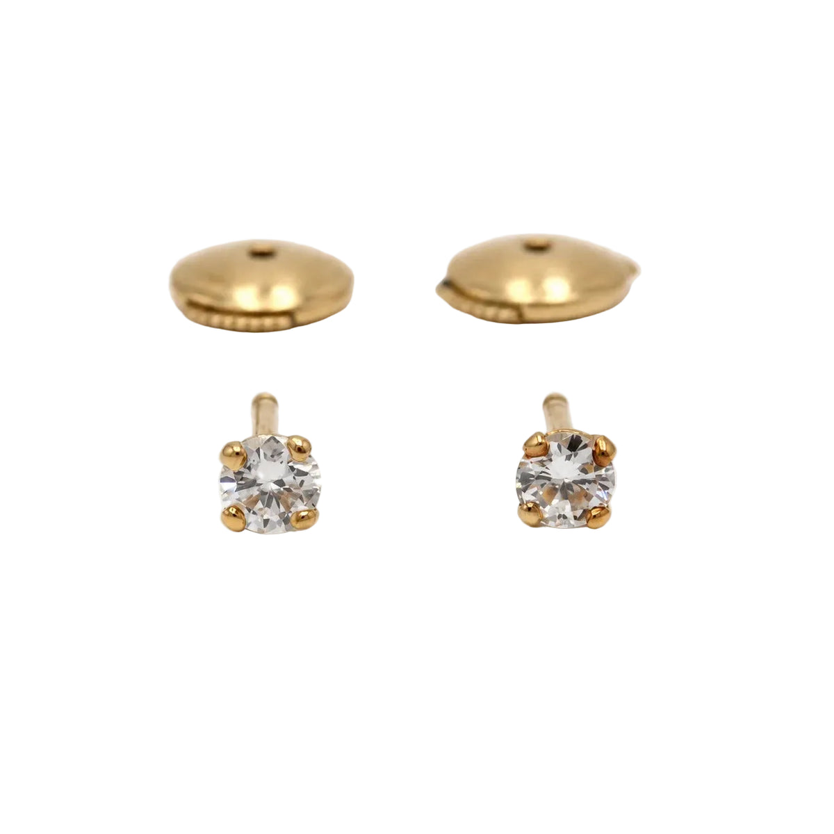 Boucles d'oreilles Puces en or jaune et diamants