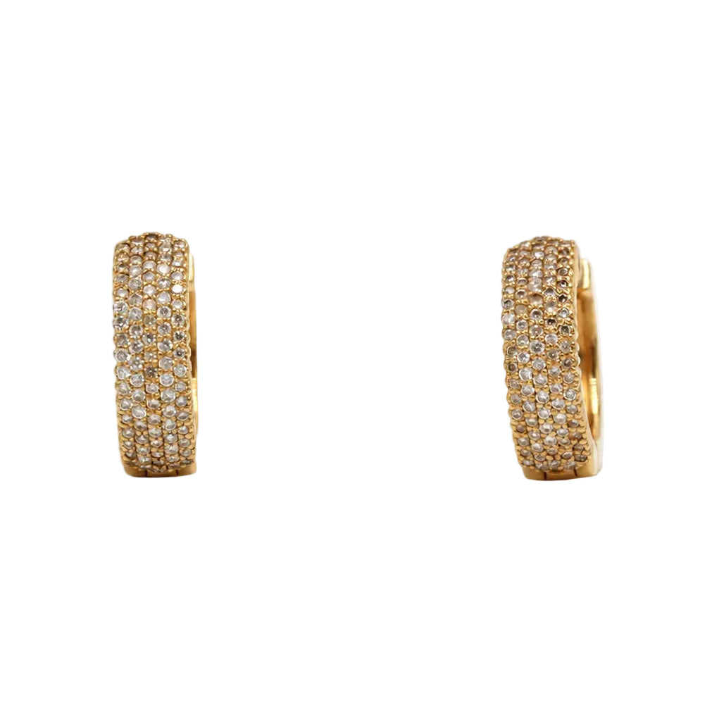 Boucles d'oreilles Créoles en or rose et diamants