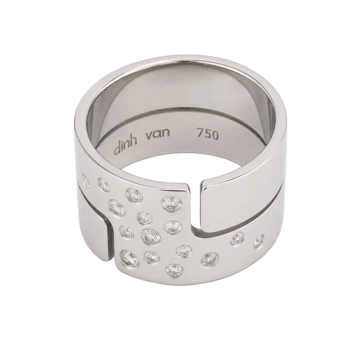 Bague Bandeau DINH VAN "Seventies" en or blanc et diamants