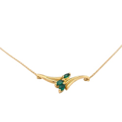 Collier Pendentif en or jaune et émeraudes