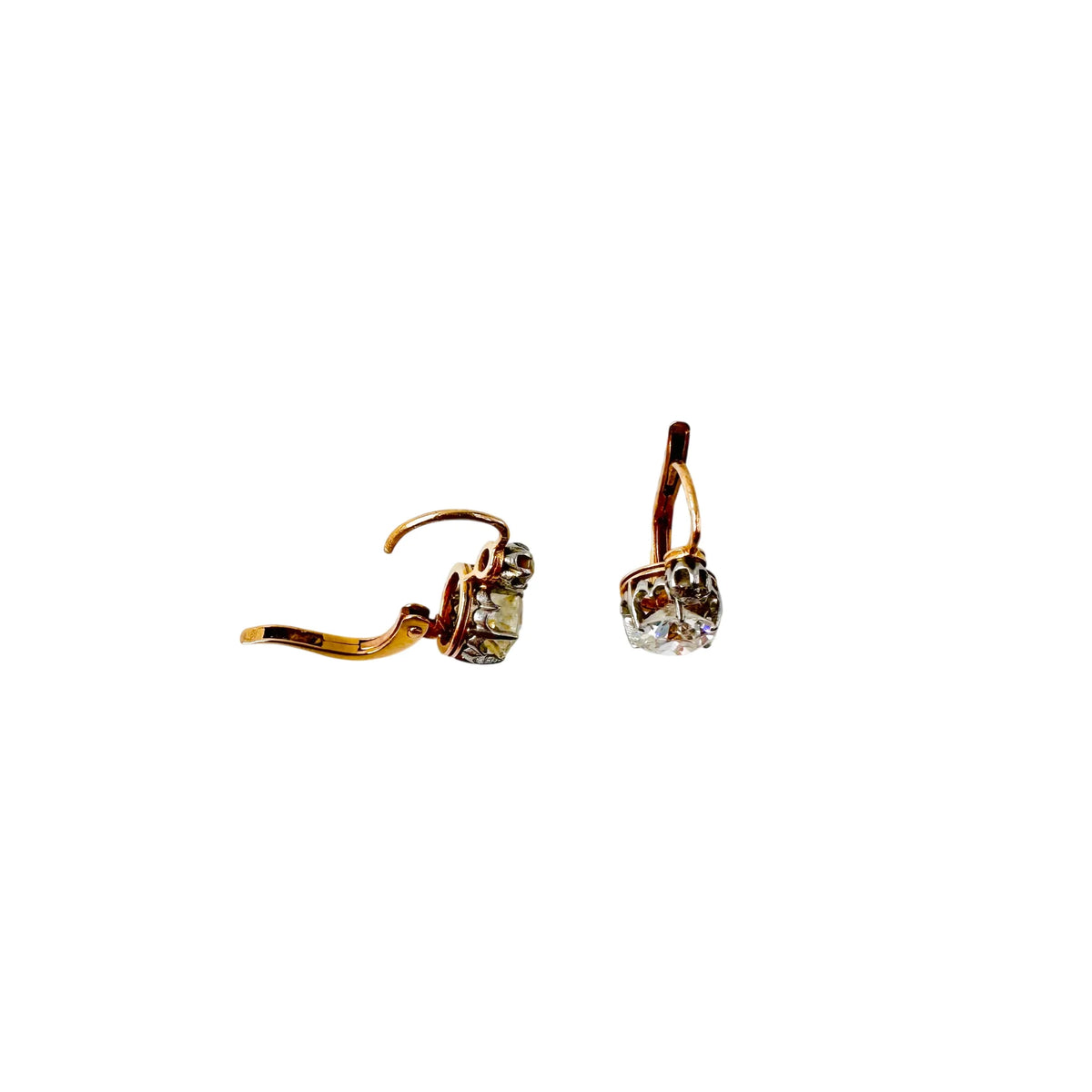 Boucles d'oreilles Dormeuses en or jaune et diamants