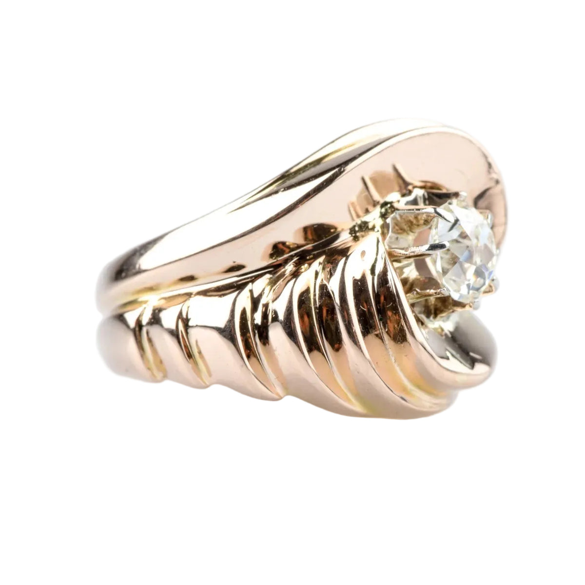Bague Tank en or rose et diamant