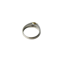 Bague Solitaire en or blanc, or jaune et diamant